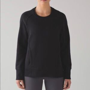 Lululemon Back To It Crew Black Sweatshirt Long Sleeve Kangaroo Pocket Women 6